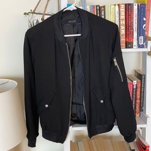 Zara black bomber jacket
